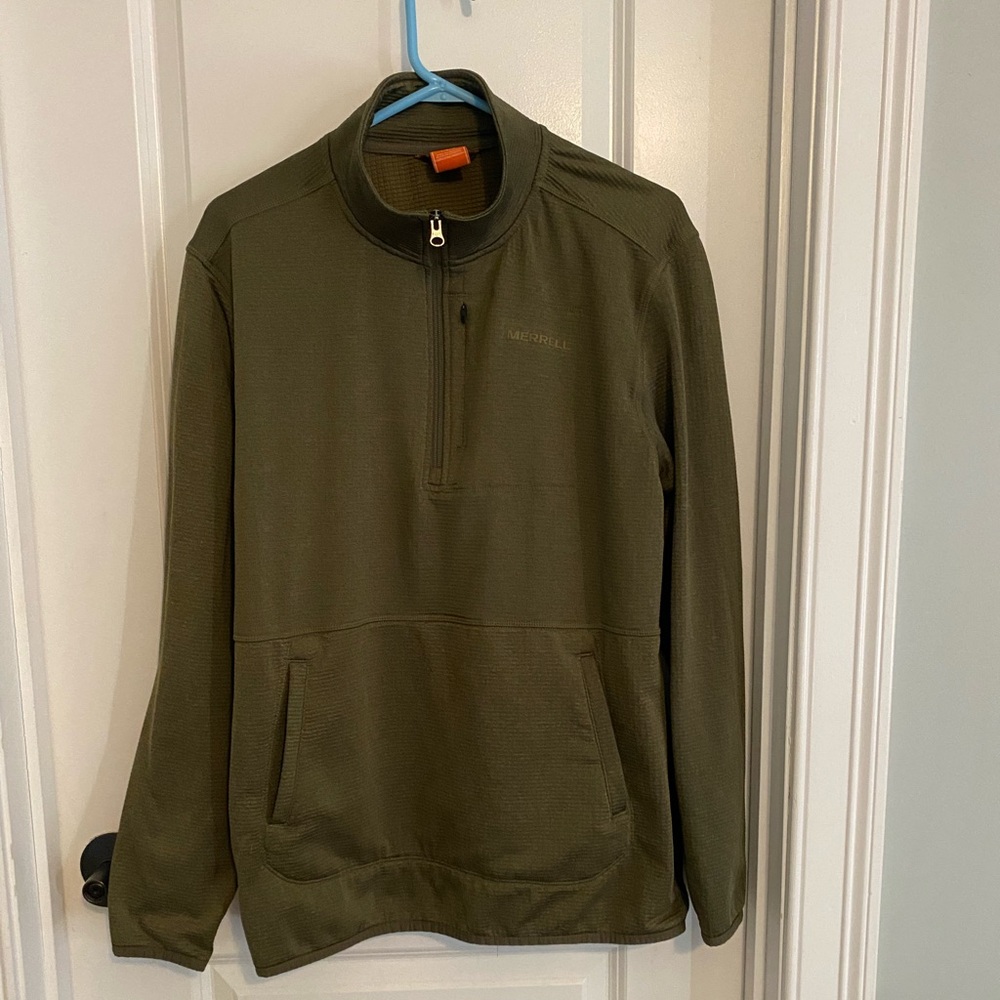 Merrell Olive Green Half Zip Pullover